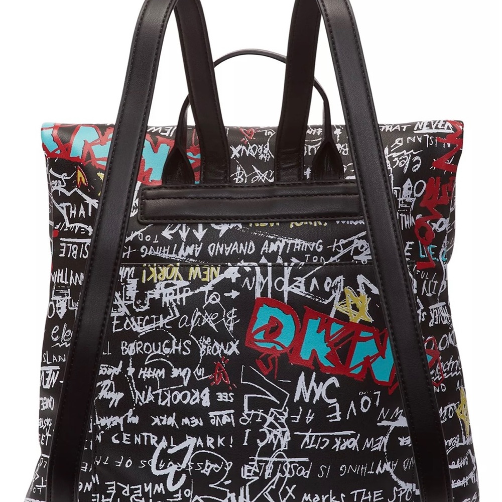 Dkny Tilly Graffiti Foldover Backpack Gem